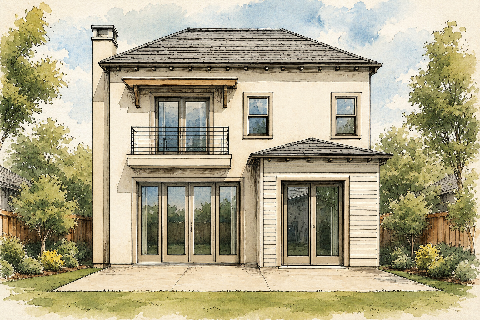Pacific Palisades pre-approved home front elevation by WM Architects